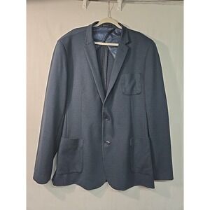 American Tall Unstructured Knit Blazer  Dark Blue Mens Size 2XL-Tall‎ 2 Button